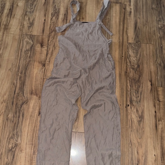Forever 21 Pants - Forever 21 Taupe Tie-Shoulder Jumpsuit